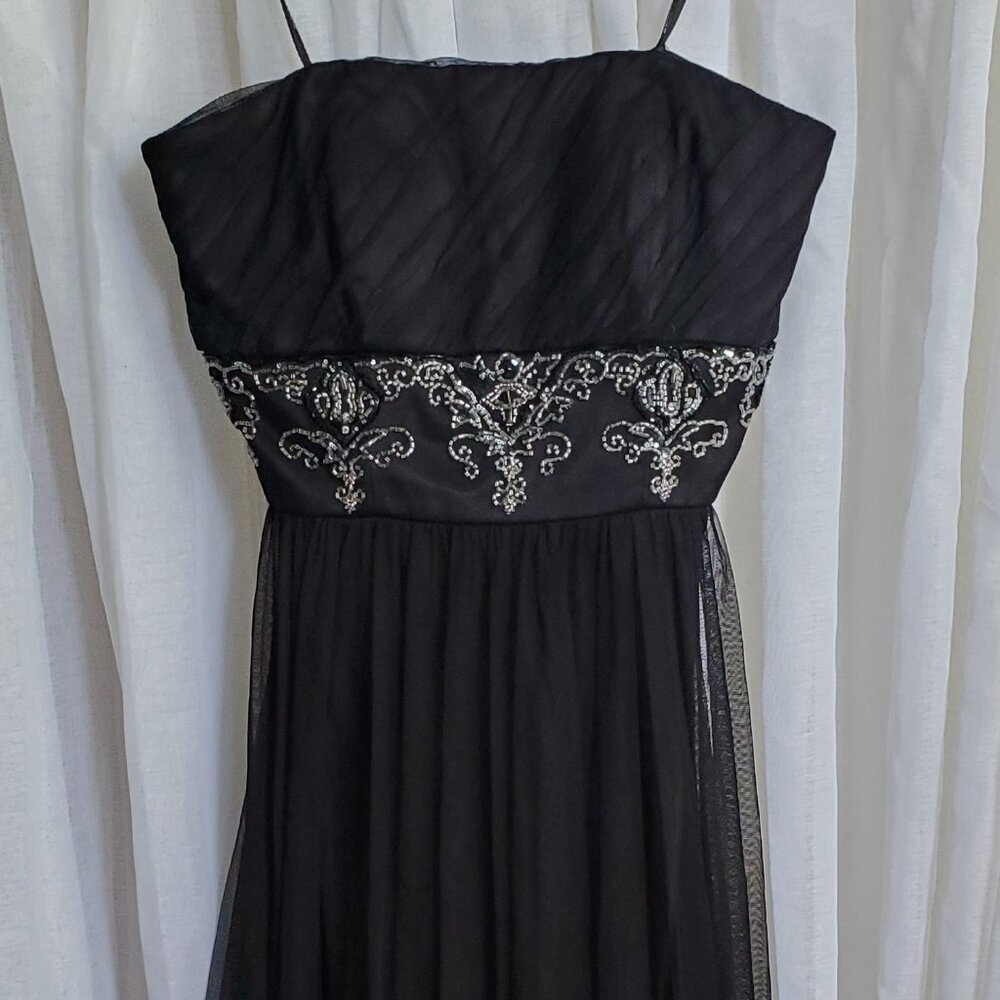 Black Badgley Mischka Strapless Gown Sz 4